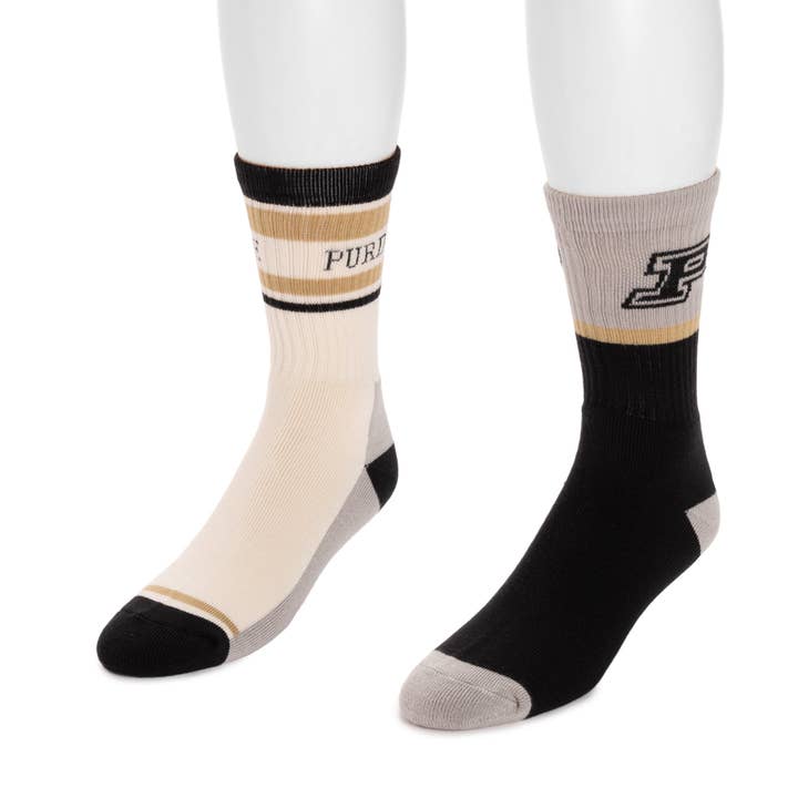 Muk Luks - Wholesale Socks - Unisex - Purdue GameDay Unisex Crew Socks 2 Pack2