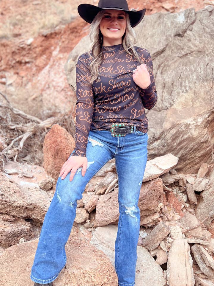 Sterling Kreek - Wholesale Blouse - Women's - Stock Show Queen Mesh Top4