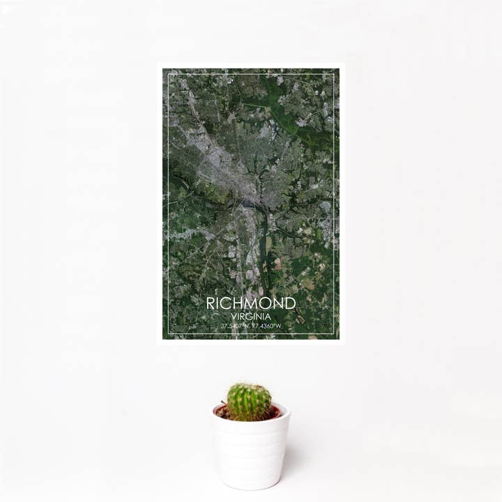 Richmond VA Karttryck Satellit för wholesale av JACE.design