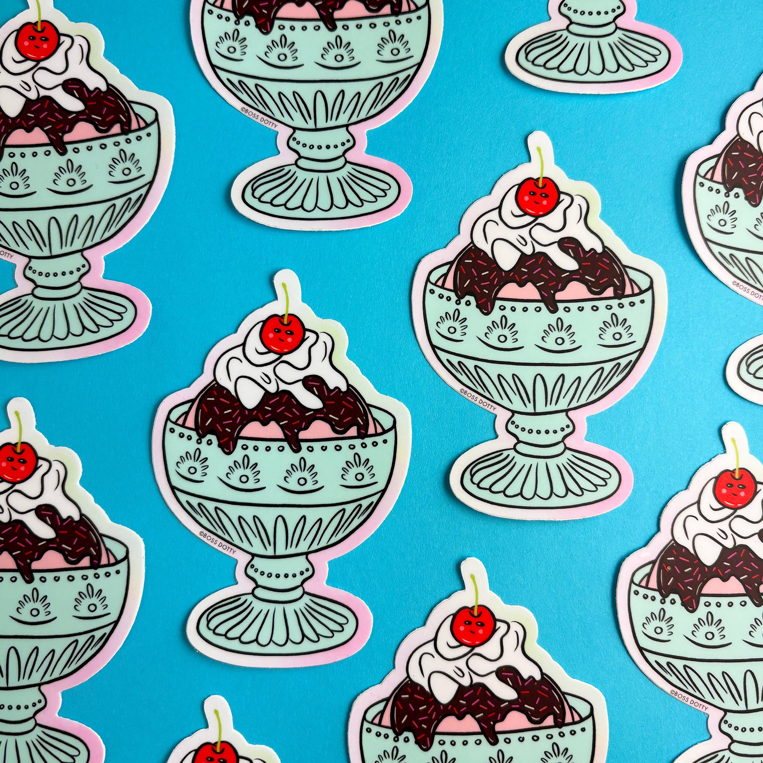 Boss Dotty Paper Co. - Wholesale Sticker - Ice Cream Sundae Sticker2