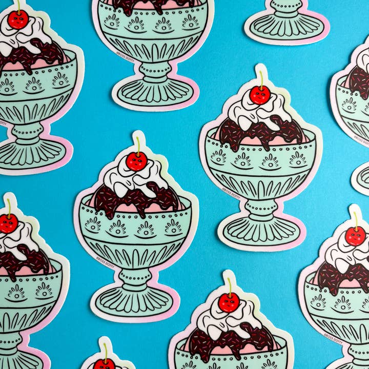 Boss Dotty Paper Co. - Wholesale Sticker - Ice Cream Sundae Sticker2