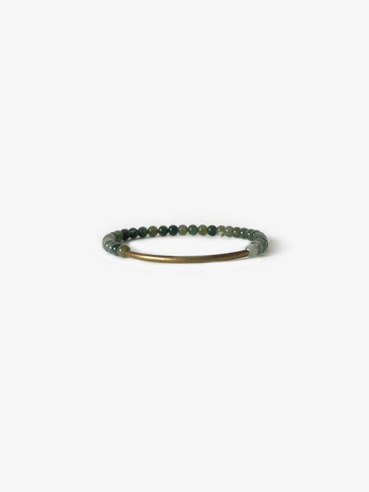 Tubular Bracelet - Green Agate for wholesale by BRANCO