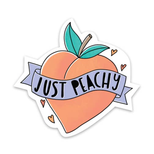 Just Peachy - Mental Health Sticker for wholesale by Big Moods
