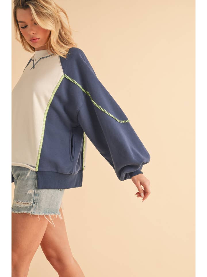 AEMI + CO - Wholesale Knit Sweater - Women's - 999FK Nya Colorblock Sweater3