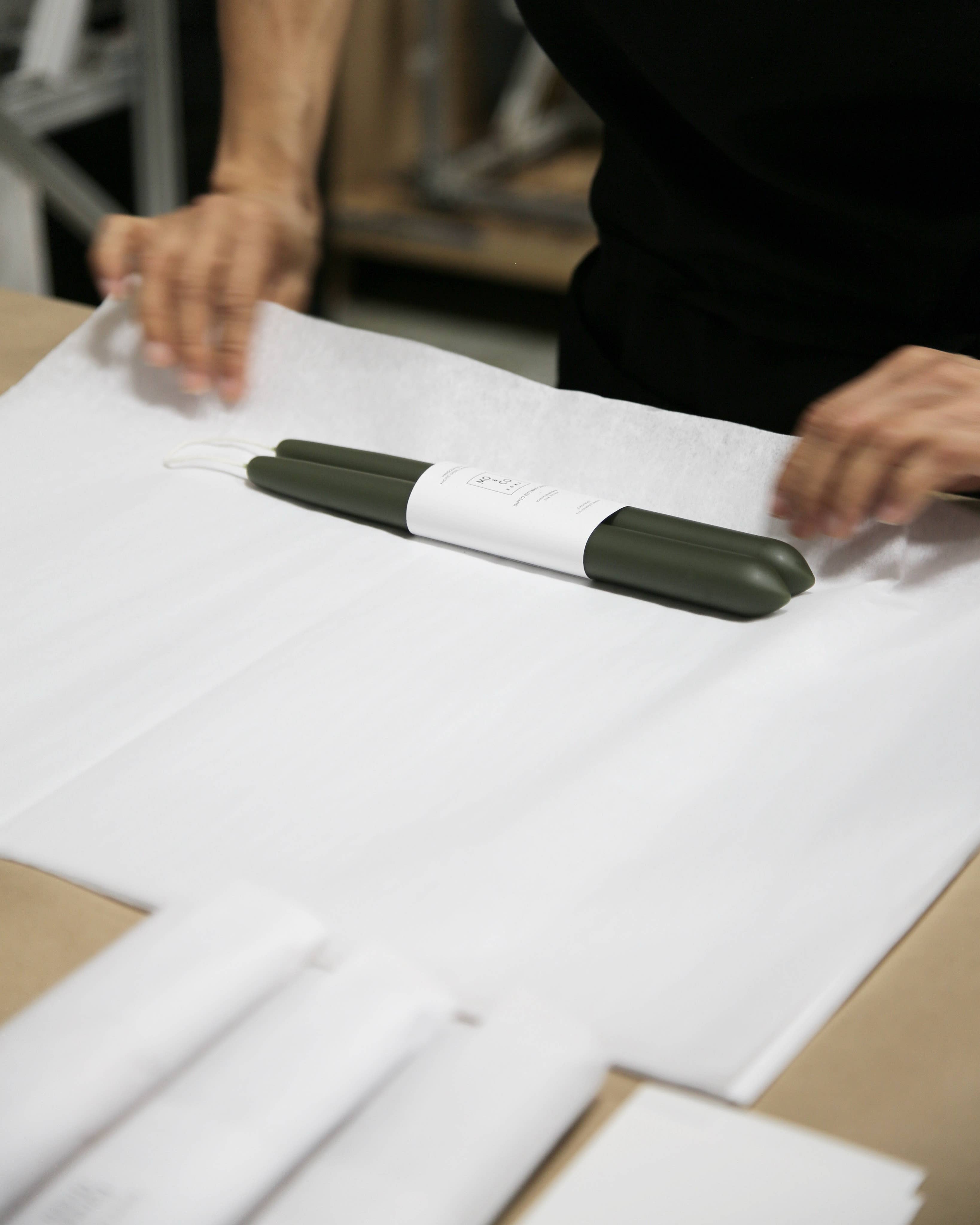 Mo&Co Home - Wholesale Tapered Candle/Candlestick - Forest Green | Dipped Beeswax Taper Candles | All Natural9