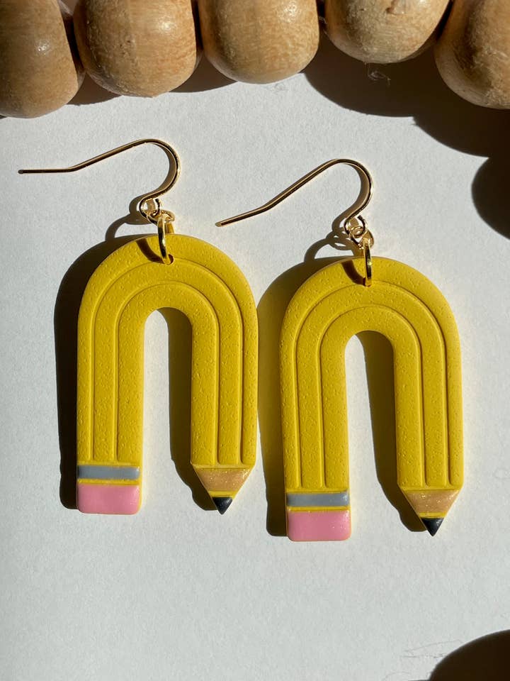 Pencil arch dangle earring on hook for wholesale by Dangles by Angles