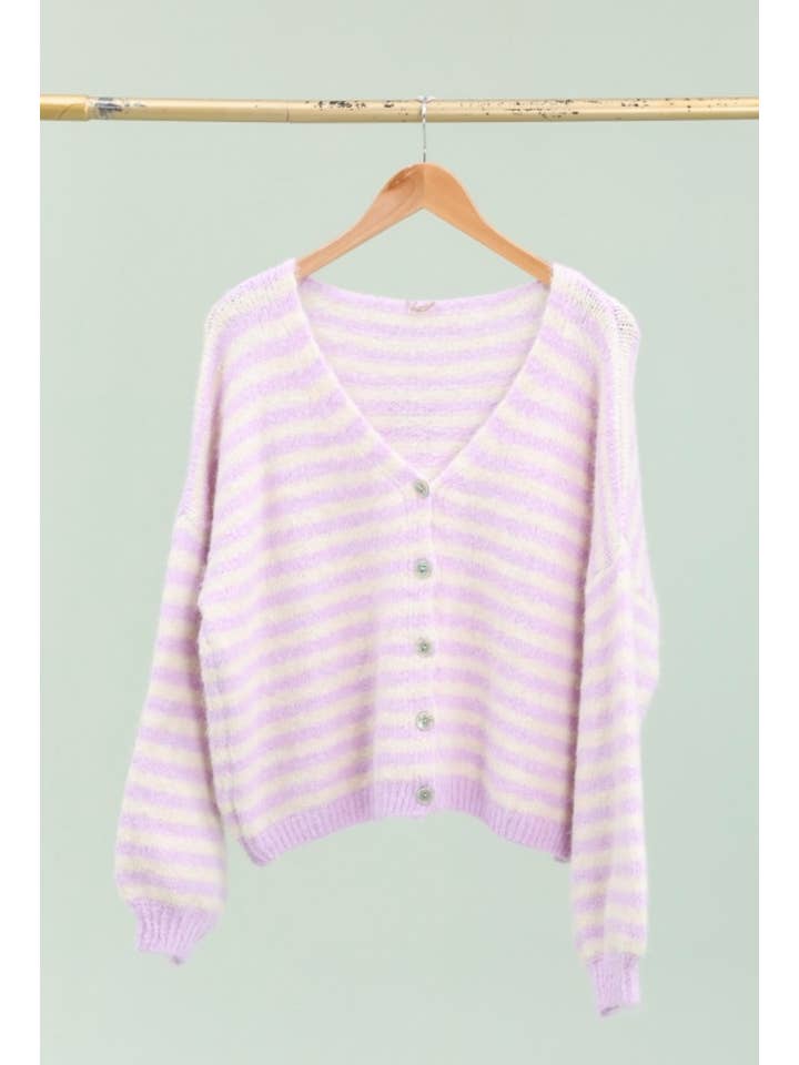 LÉA & LUC - Wholesale Cardigan - Women's - Striped cardigan REF. 510626