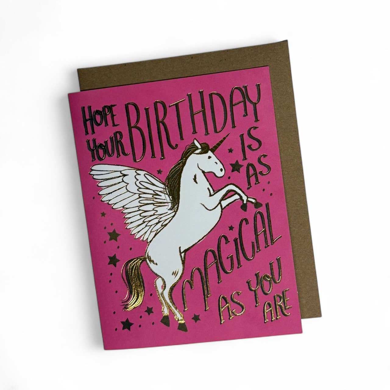 Wild Optimist – wholesale Birthday card – Unicorn Birthday Goldfoil Greeting Card1