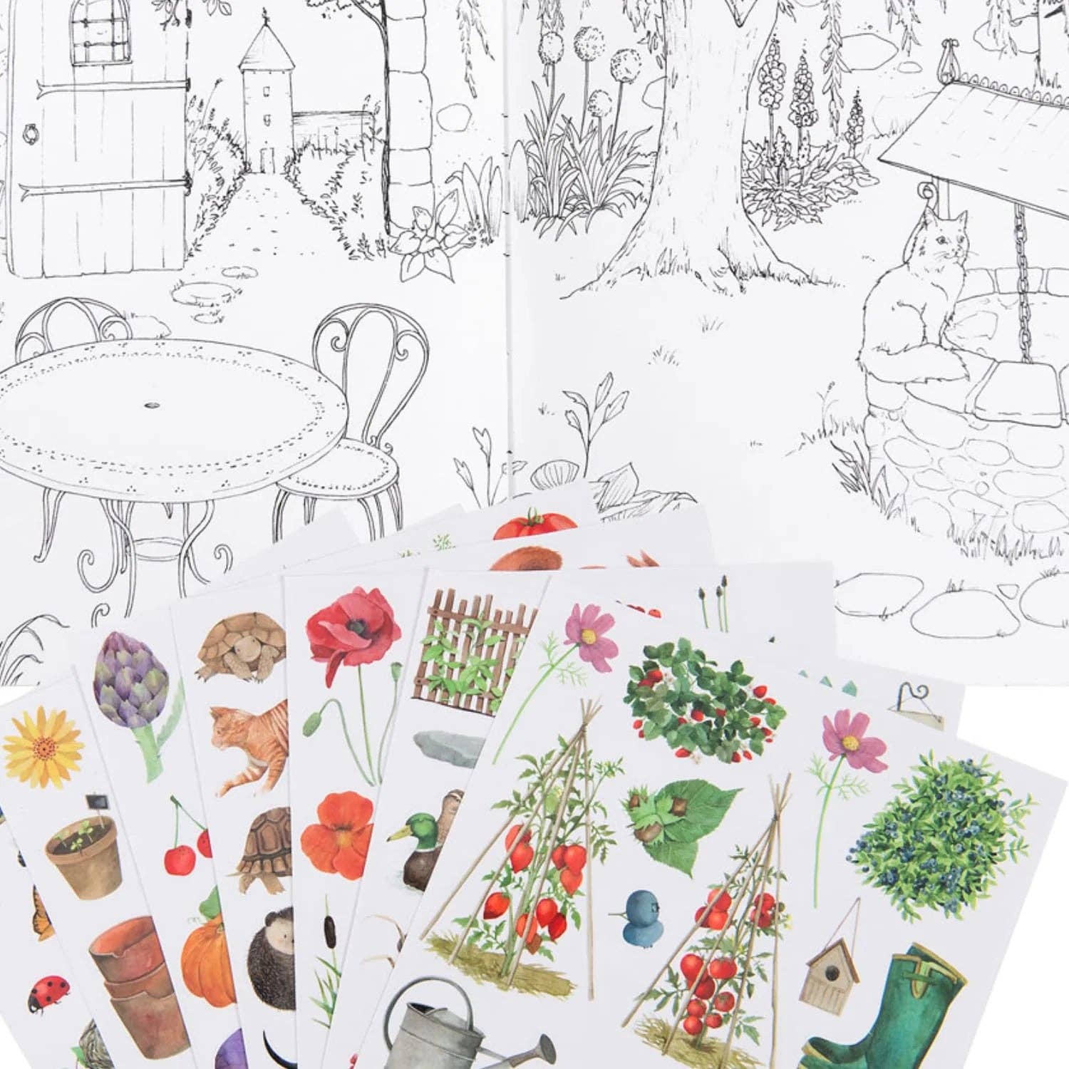 Speedy Monkey - Vente Livre de coloriage et d'activités pour enfants et bébés - Livres de coloriage et autocollants thème jardin - Moulin Roty (Lot de 6)2