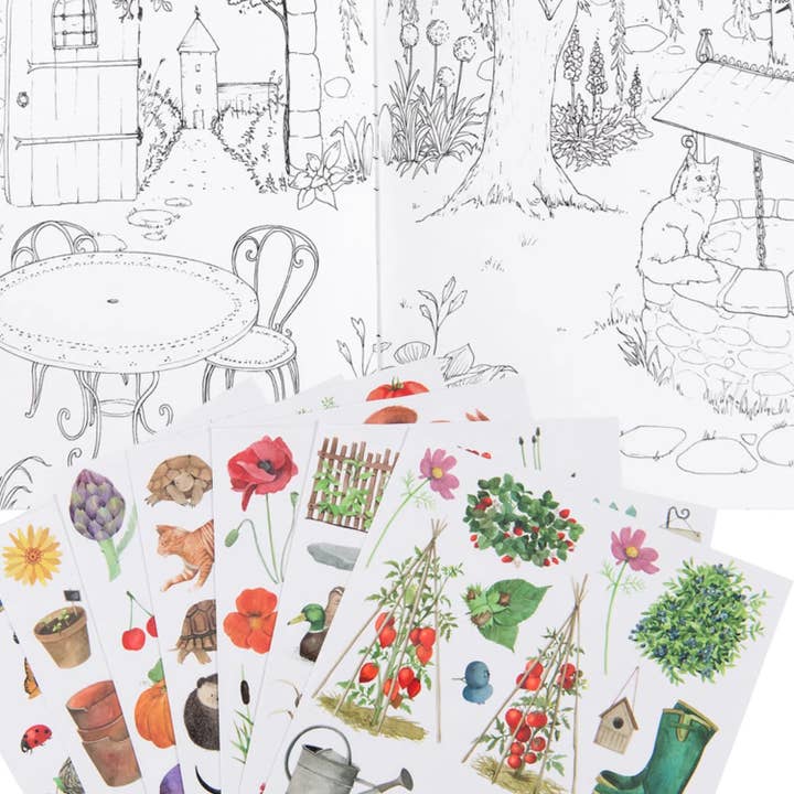 Speedy Monkey - Vente Livre de coloriage et d'activités pour enfants et bébés - Livres de coloriage et autocollants thème jardin - Moulin Roty (Lot de 6)2