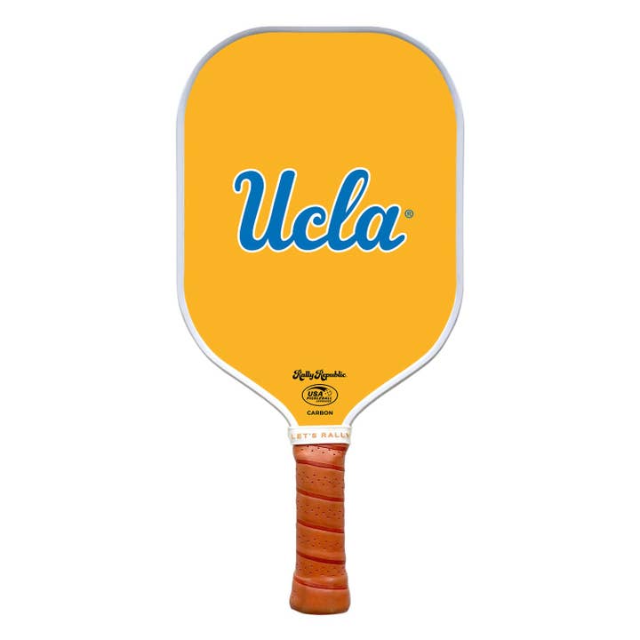 UCLA Bruins Gold Script UCLA Spirit Mark Pickleball Paddle (B2B) for wholesale by Rally Republic
