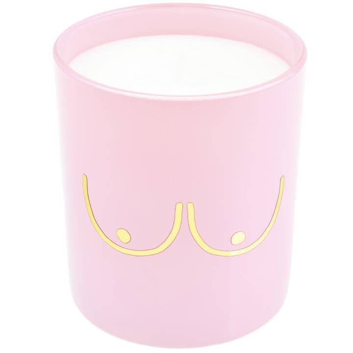 Pink Ribbon Pastel Pink Boobs Candle for wholesale by Flamingo Candles