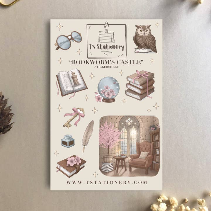 Folha de autocolantes "Castelo do Rato de Biblioteca" por atacado de T's Stationery