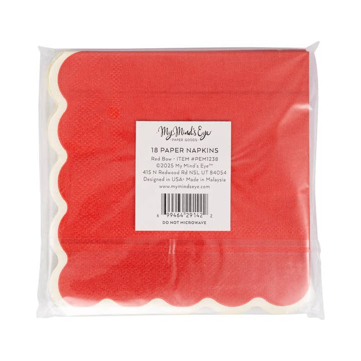 My Mind’s Eye - Vendita all'ingrosso Tovagliolo monouso - PEM1238 - Tovagliolo da cocktail con fiocco rosso/oro5