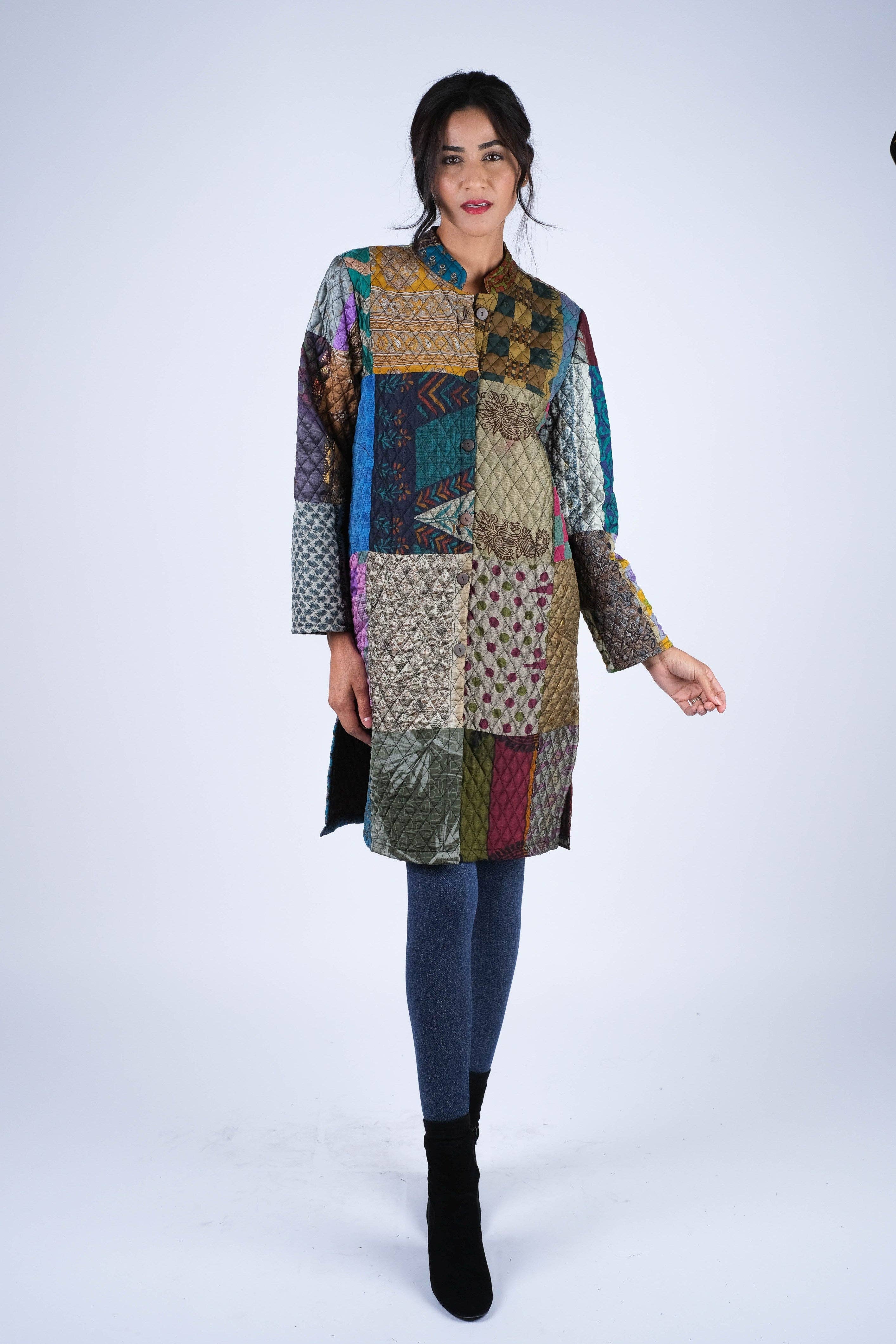 Sacred Threads – wholesale Jacka - Dam – Vibrant patchwork quiltad polysidenjacka10