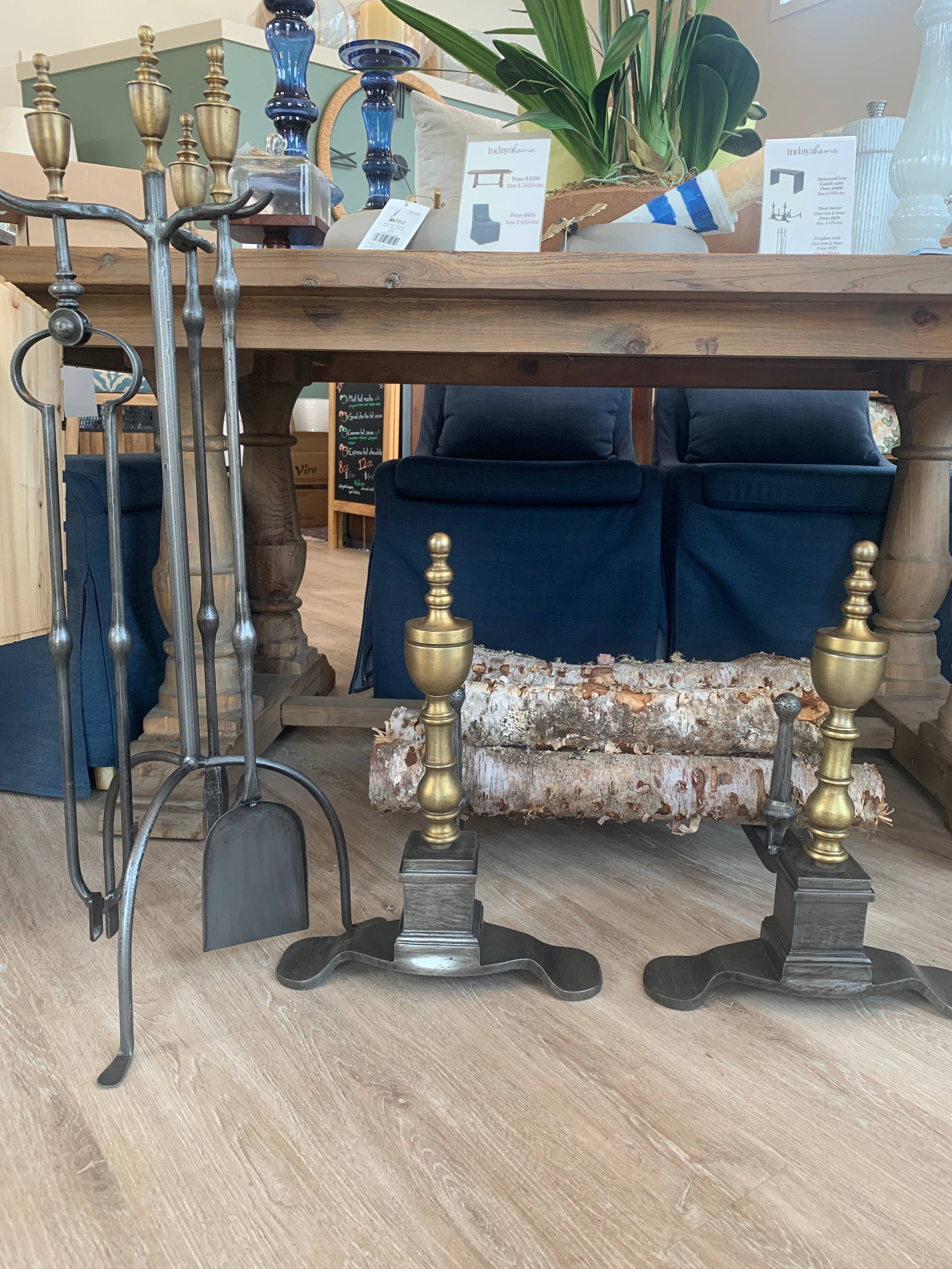 Indriya Home - Wholesale Fireplace Mantel - Fireplace Tools Hearth Luxe – Brass & Old Cast Iron 3