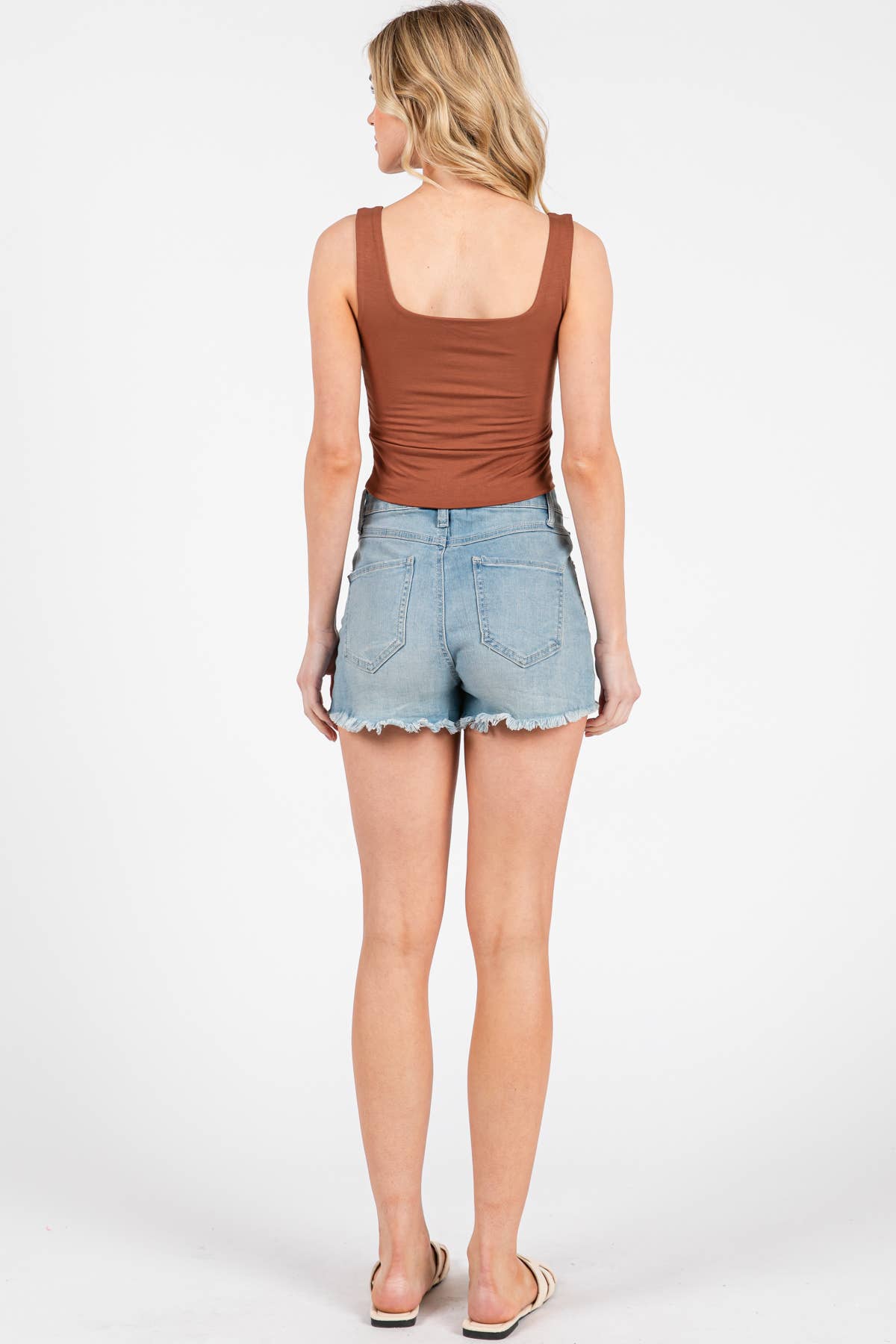 Final Touch - Wholesale Knit Top - Women's - Square Neck Fitted Crop Top - T1685965