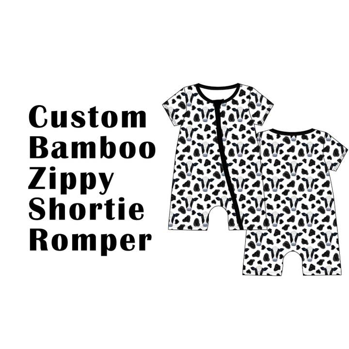 Custom Bamboo Viscose Baby Shortie Romper MOQ 20 Pieces for wholesale by Blue Sea Clothing