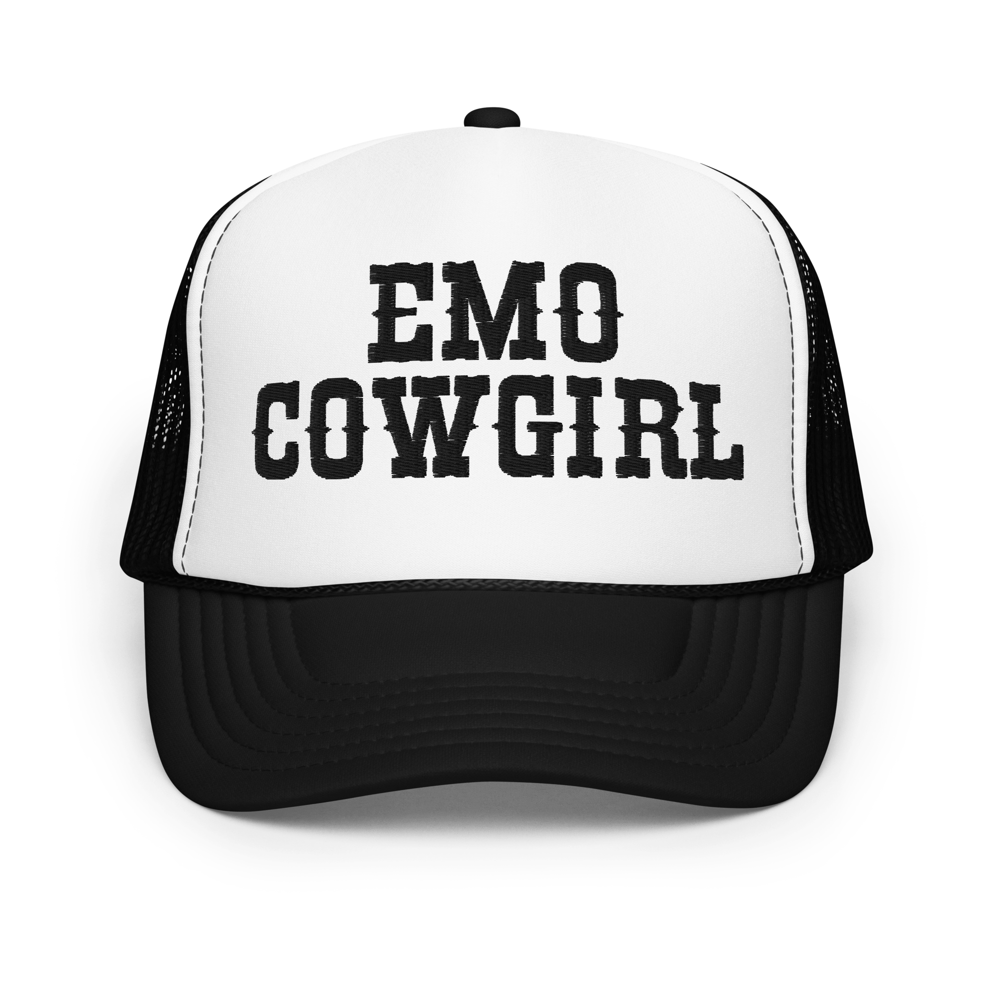Goth Cloth Co. - Wholesale Trucker Hat - Women's - Emo Cowgirl Embroidered Foam Trucker Hat6