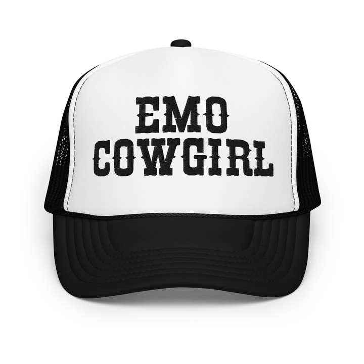 Goth Cloth Co. - Wholesale Trucker Hat - Women's - Emo Cowgirl Embroidered Foam Trucker Hat6