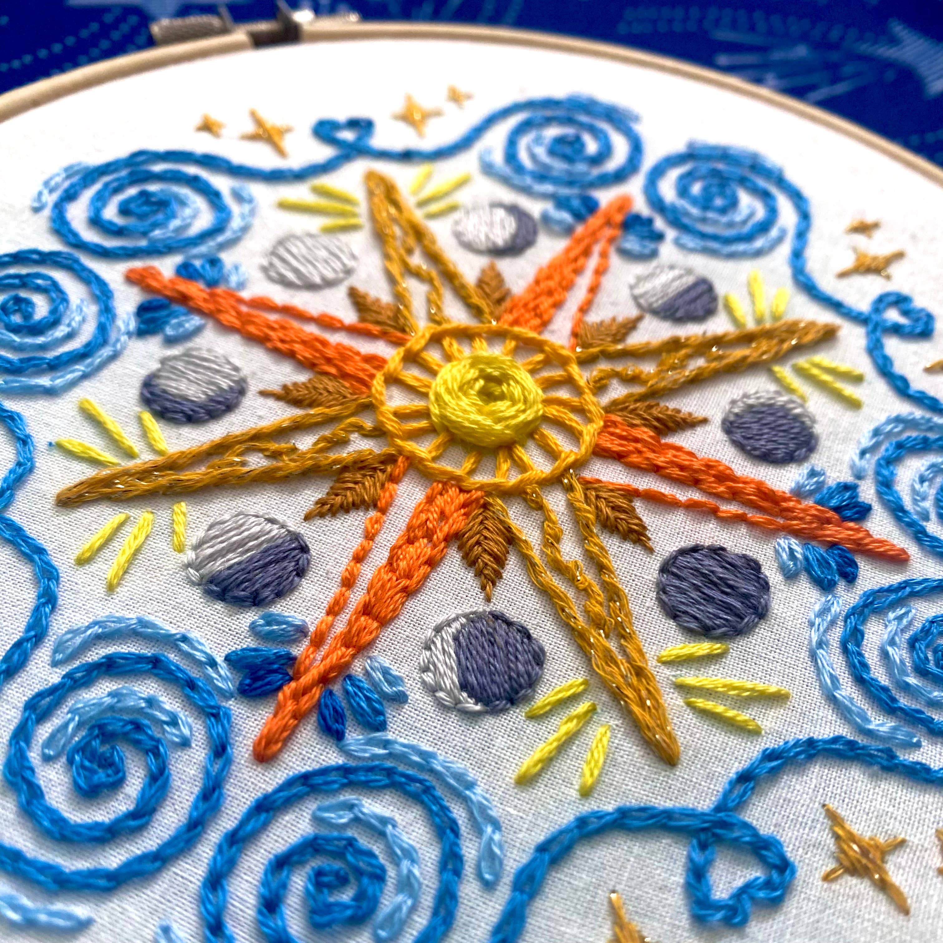 Stitches By Tiff - Wholesale Embroidery/Cross Stitch Supplies - Celestial Mandala Sampler DIY Embroidery Craft Kit6