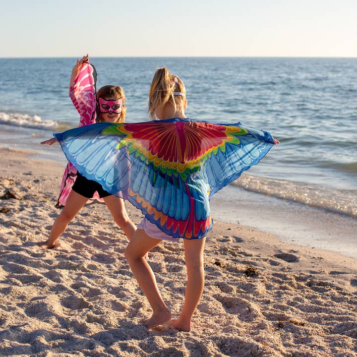 DREAMY DRESS-UPS® - Wholesale Costume - Kids - Scarlet Macaw Parrot Wings + Mask (Kids Cape Costume Set)