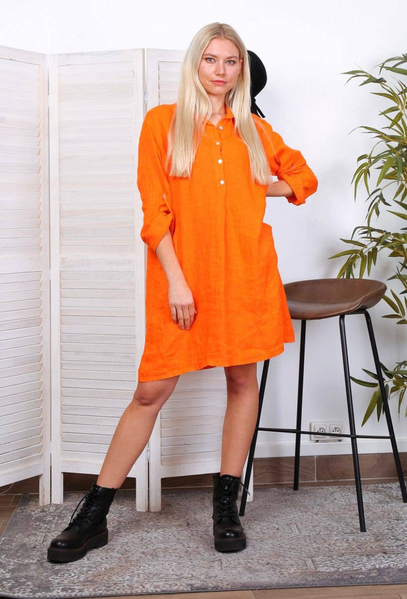 LÉA & LUC – Engroshandel Kjole - Dame – Korte kjoler i 100% hør REF. 135113