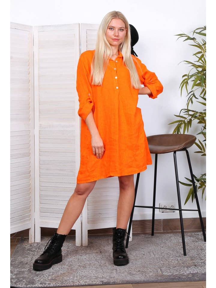 LÉA & LUC – Engroshandel Kjole - Dame – Korte kjoler i 100% hør REF. 135113