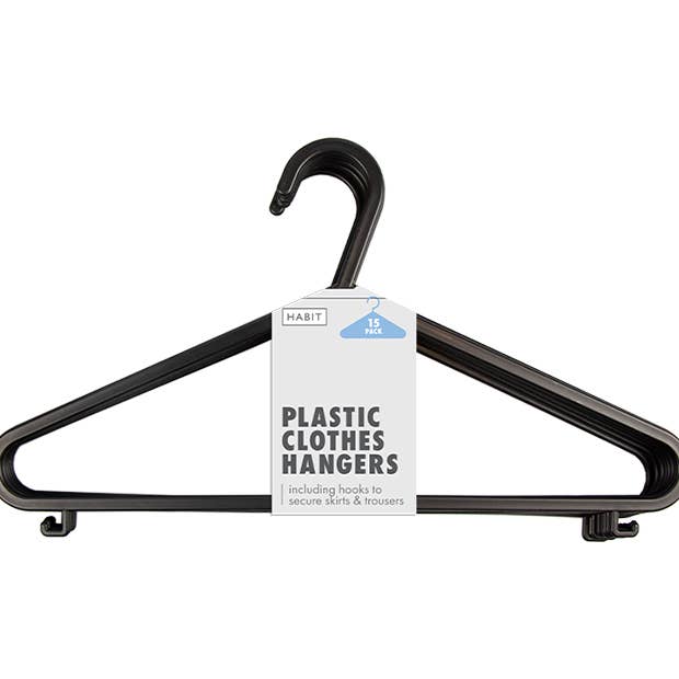 LMT-UK - Wholesale Clothes hangers - Plastic Coat Hangers 15pk - 5056283865725