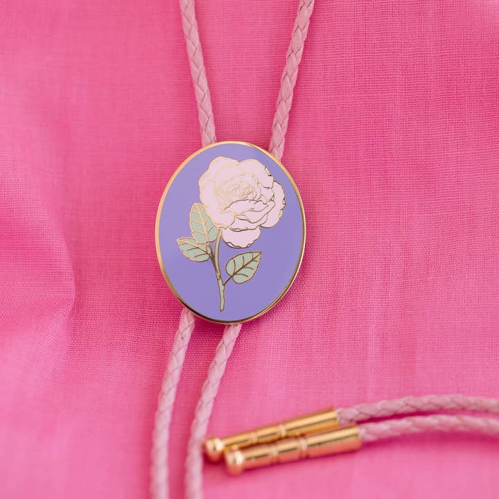 Tiny Deer Studio - Wholesale Lapel Pin/Button - Rose Bolo Tie with Natelle Quek