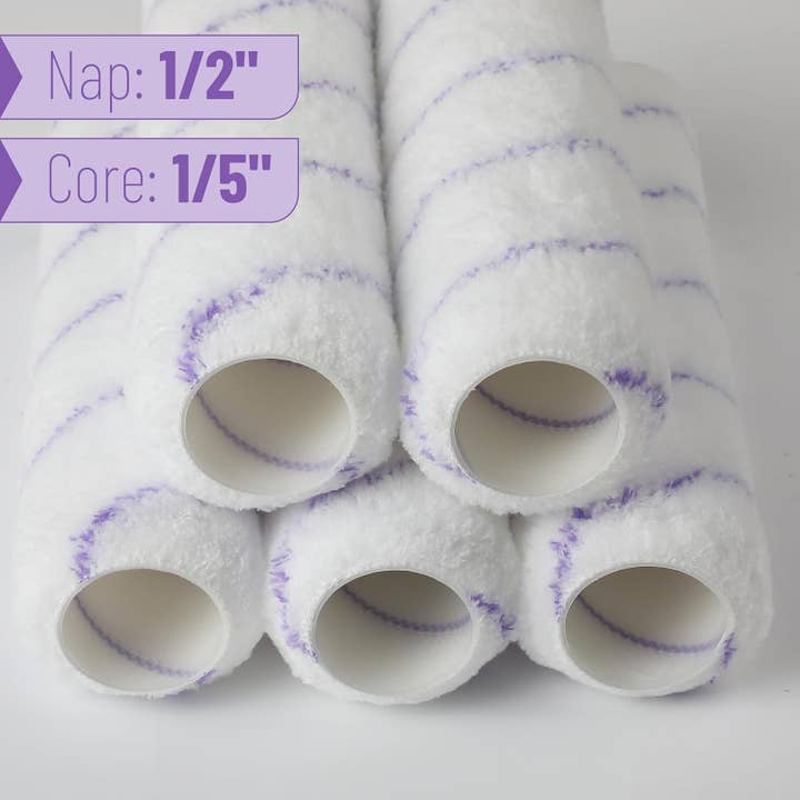 Bates Choice - Wholesale Paint/wax brush - Bates- Paint Roller Covers, 9", Purple Stripes, 5 Pack4