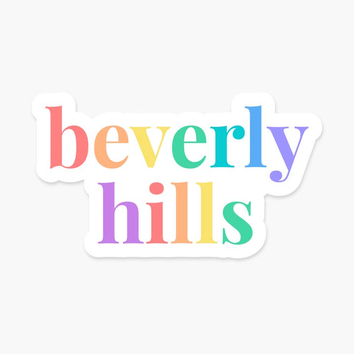 Beverly Hills, California 2.65 x 1.75 in - Everyday Sticker for wholesale by Footnotes