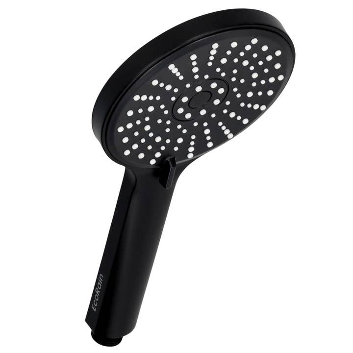EcoRain – Engroshandel Brusehoved – EcoRain Vandbesparende Brusehoved Mark 12 cm - Sort