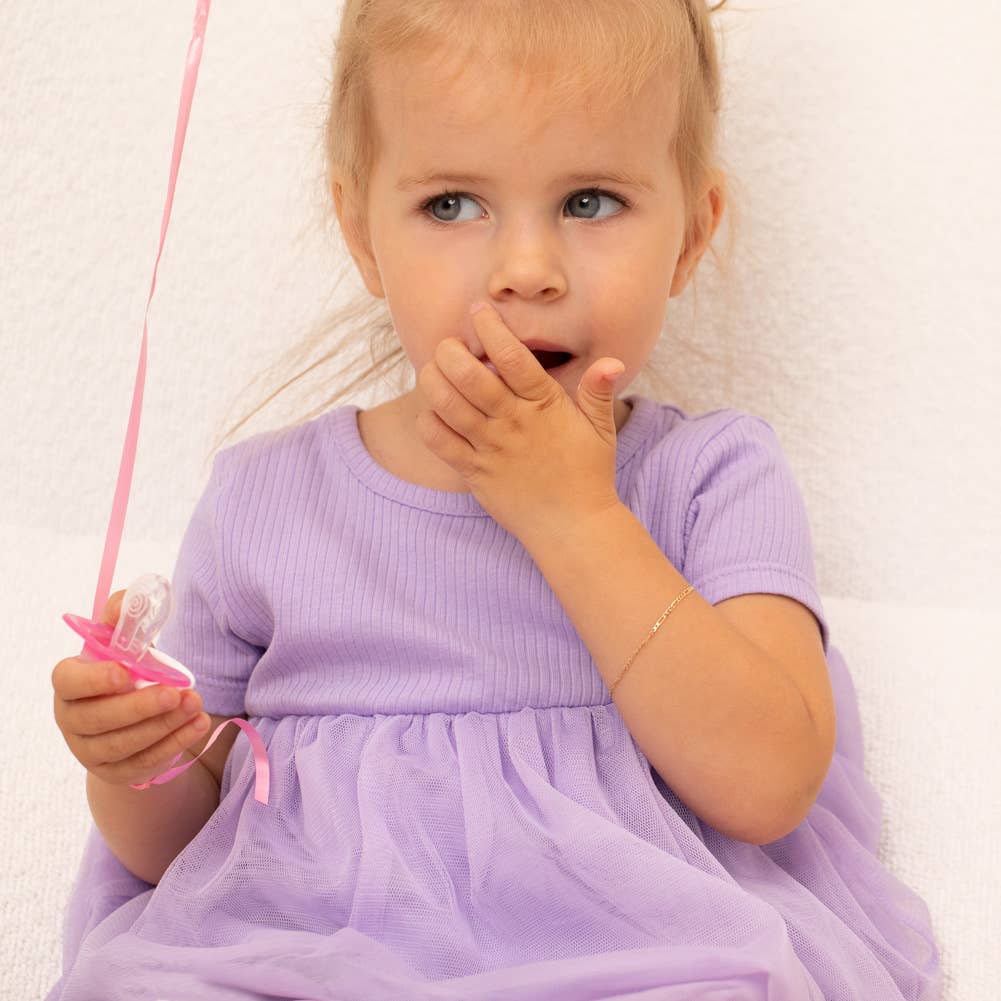 In Season Jewelry - Vendita all'ingrosso Bracciali a catena e a maglie - Bracciale Figaro Chain Link in oro 14k per neonati/bambini/bambini2