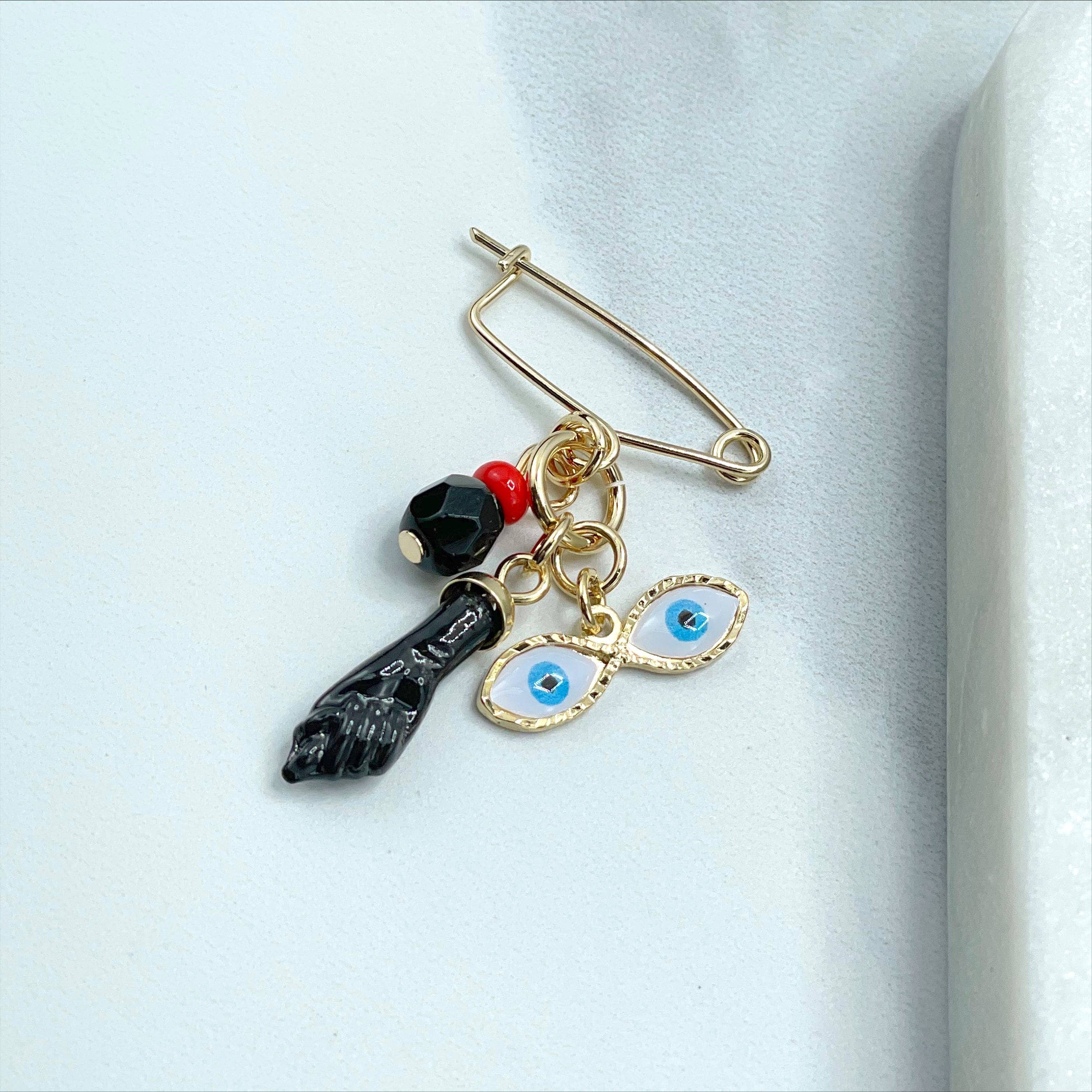 DIJU Jewelry - Wholesale Individual Charm/Pendant - 18k Gold Filled or Silver Filled, New Born, Simulated Azabache, Figa Hand, Evil Eye Charms Pendant, Wholesale Jewelry Making Supplies1