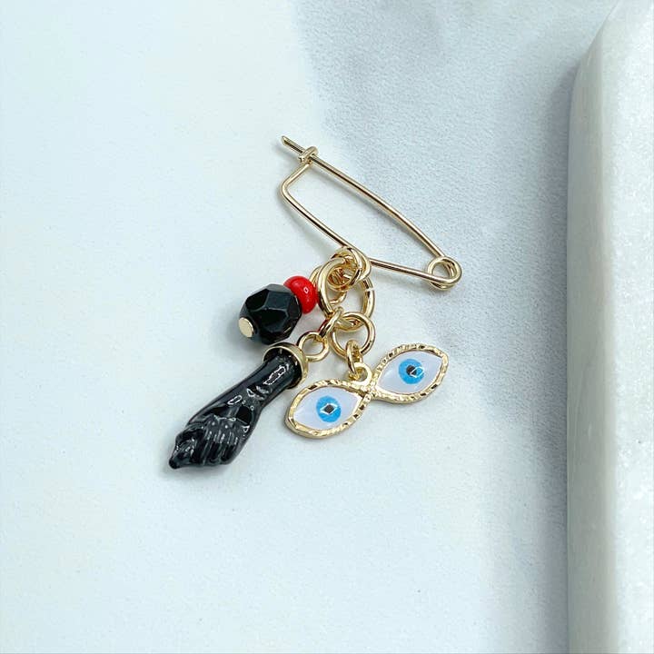 DIJU Jewelry - Wholesale Individual Charm/Pendant - 18k Gold Filled or Silver Filled, New Born, Simulated Azabache, Figa Hand, Evil Eye Charms Pendant, Wholesale Jewelry Making Supplies1