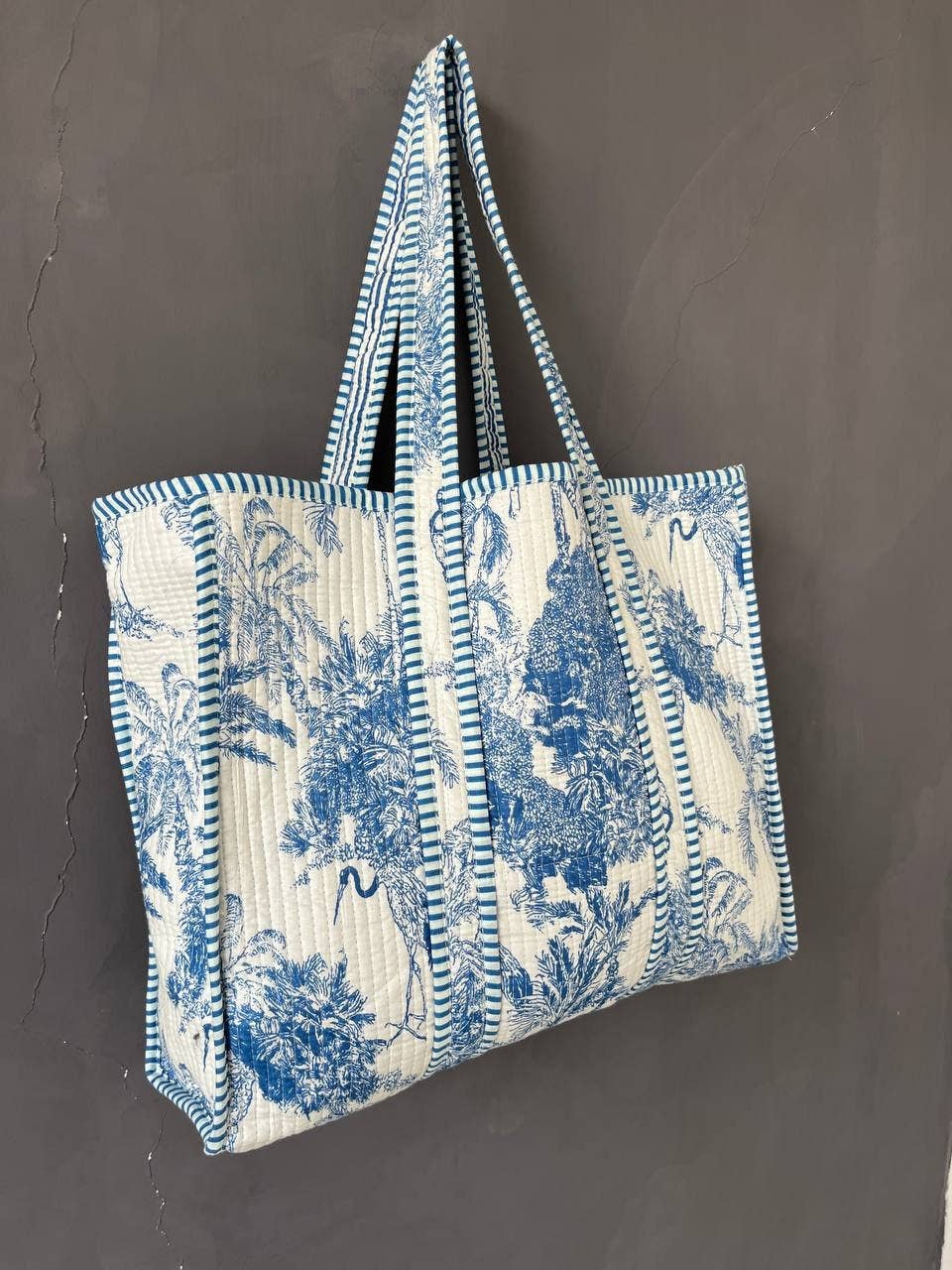 Bhawana Handicrafts - Vendita all'ingrosso Borsa tote - Donna - Borsa multifunzione in cotone stampata a blocchi floreali fatta a mano2