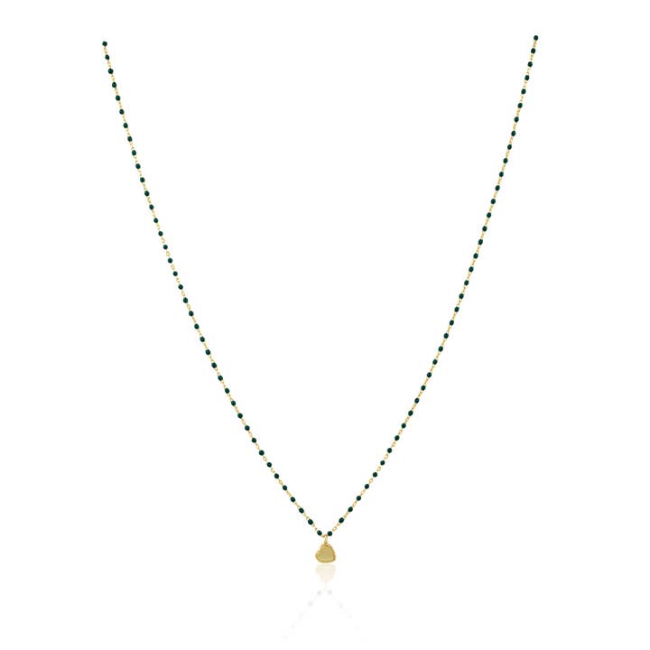 Elsa Mini Heart Necklace Green for wholesale by Sahira Jewelry Design