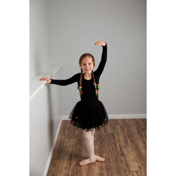 Tutu Joli LLC - Wholesale Tutu - Kids - Black Tutu Skirt and Bow Hair Tie | 2Pcs Tutu Set3