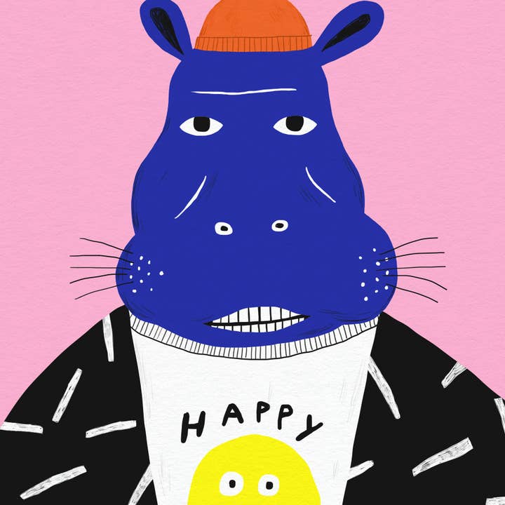 Dans Les Dents - Wholesale Poster - Poster 30X40 CM - HAPPY HIPPO - AFF461