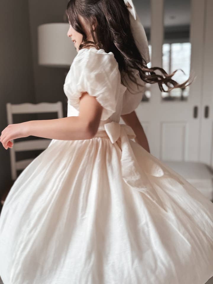 A Little Lacey - Wholesale Dress – Kids - Lucy Girls Champagne Midi Dress