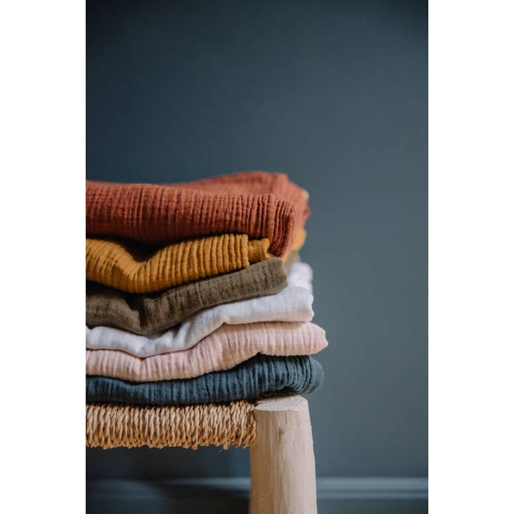 Les Pensionnaires - Wholesale Tablecloth - Saffron yellow double gauze cotton tablecloth2