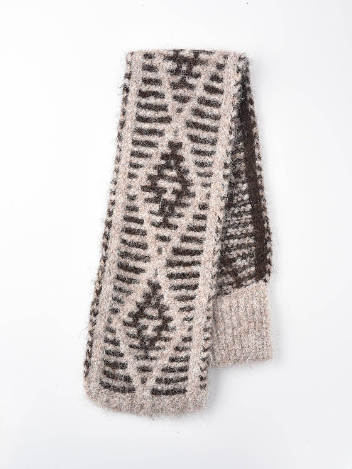 Funkyrel® Atzbranding Limited - Wholesale Scarf - Women's - Scarvii - Two-Tone Knitted Scarf with Slip-Through Design3