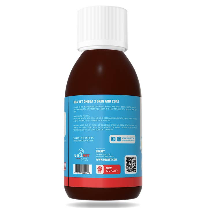 Jojo Modern Pets - Wholesale Pet supplement – Dog - UBAVET Omega-3 Skin & Coat Health & Wellbeing Liquid2