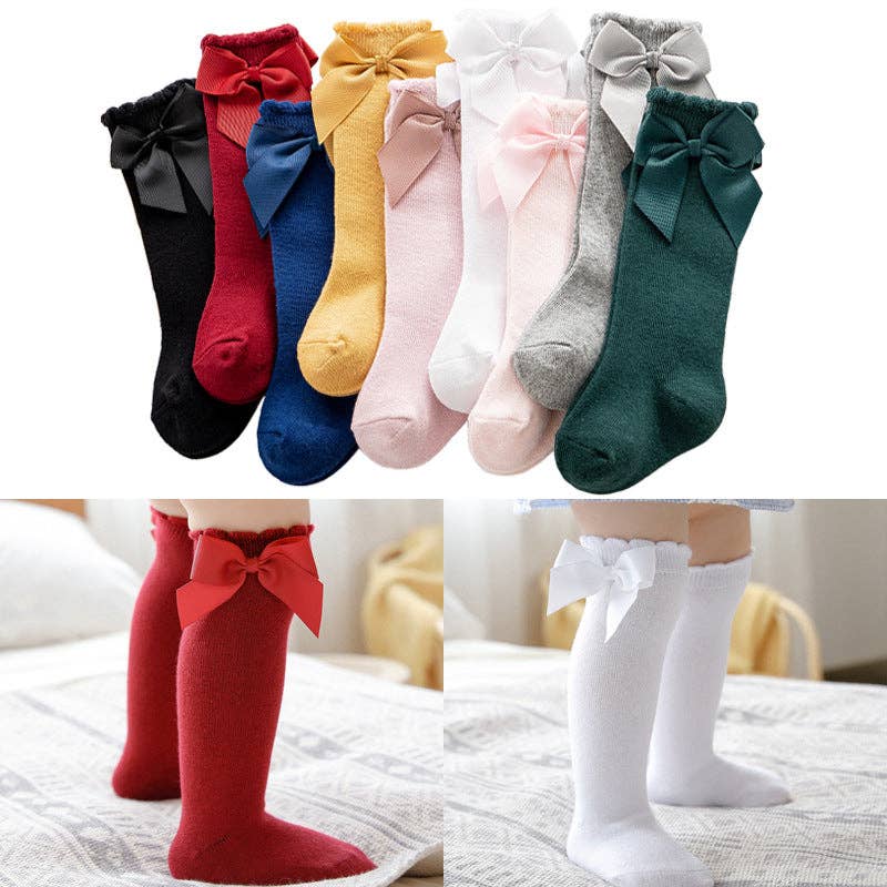 KiddieKickz - Wholesale Socks - Kids - Girls Solid Color Bow Accessories Socks10