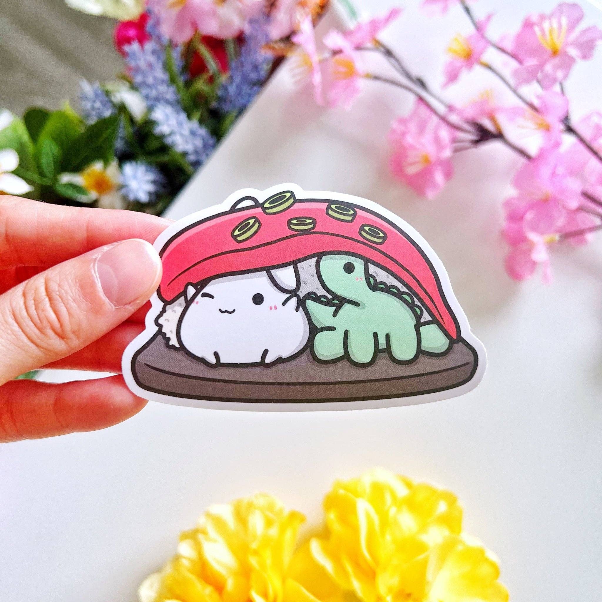 SumLilThings - Wholesale Sticker - Peeking Tuna Sashimi Vinyl Sticker0