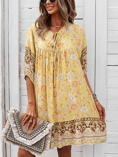Love, Kuza - Wholesale Dress - Women's - Free Spirit Boho Bloom Dress