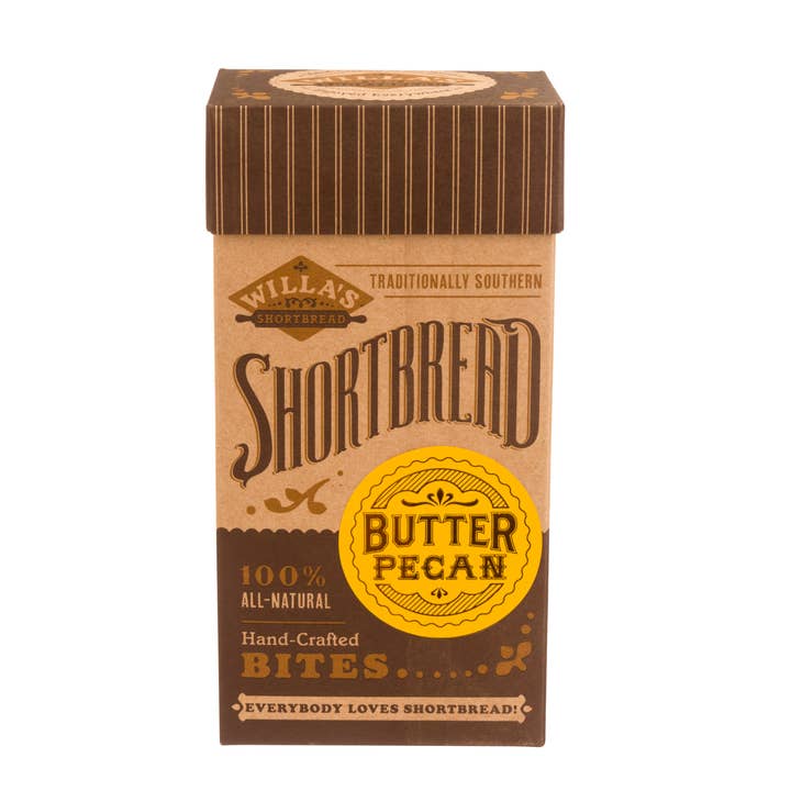 Willa's Shortbread - Wholesale Cookie - Butter Pecan Shortbread - Fliptop Kraft Box2