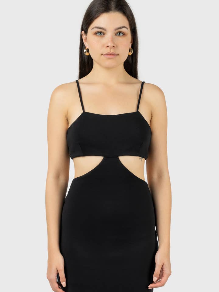 Vestido midi con recortes para venta al por mayor de NU-IN