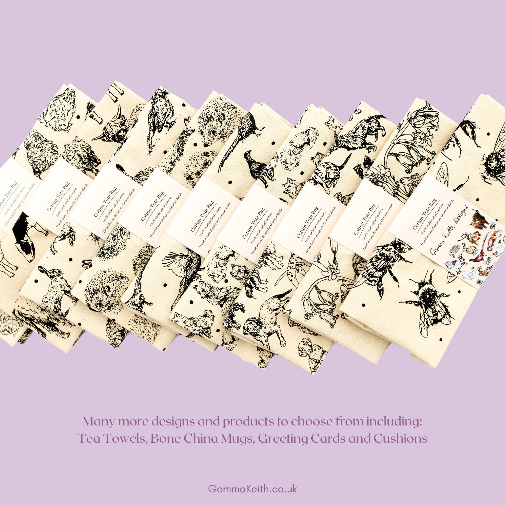 Gemma Keith Designs – wholesale Tote bag – Women's – Bee Design Screen Printed Cotton Tote Bag4